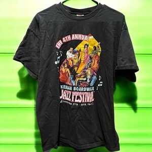 Hand crafted Black KEMAH Jazz Festival Graphic T-Shirt XL